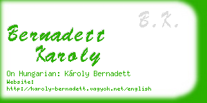 bernadett karoly business card